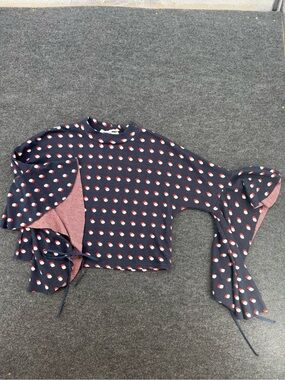 BCBGeneration Navy Sweater with Red and White Polka Dots